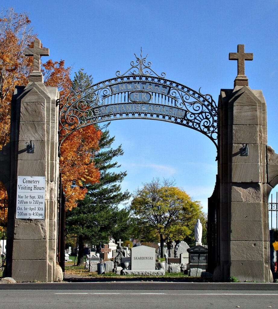 Main gates of St. Stanislaus Cemetery, Cheektowaga, NY. Photo credit, Barbara J. Ruppert.