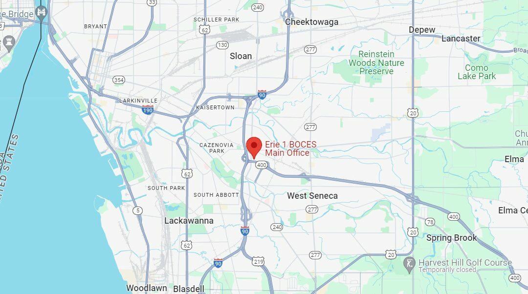 Map showing location of Erie 1 BOCES in Western New York