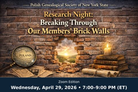 NEW: Research Night: Breaking Through Brick Walls (Zoom Edition)